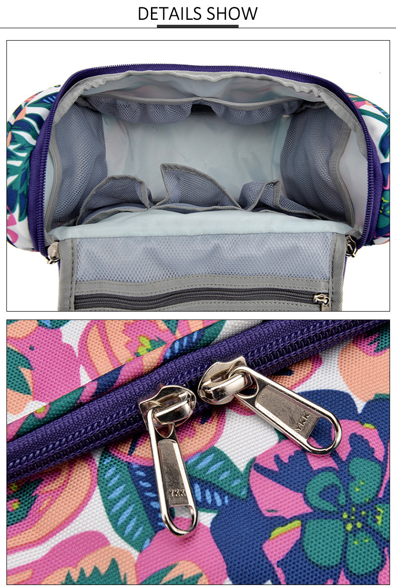 Ladies Foldable Polyester Hanging Travel Toiletry Bag