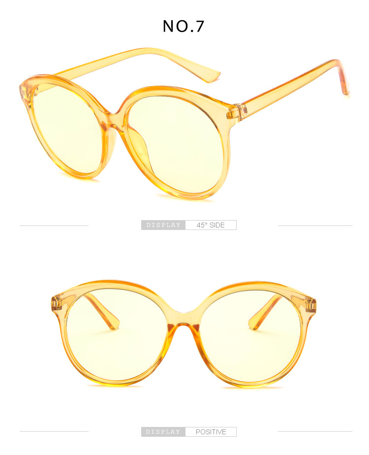 Big Frame Retro Jelly Color Round Frame Sunglasses Fashion Trend Glasses