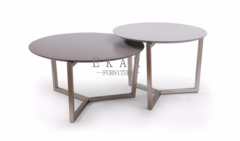 Modern Glass Top Mental Base Grey Coffee Table ZZ-ZC13196A
