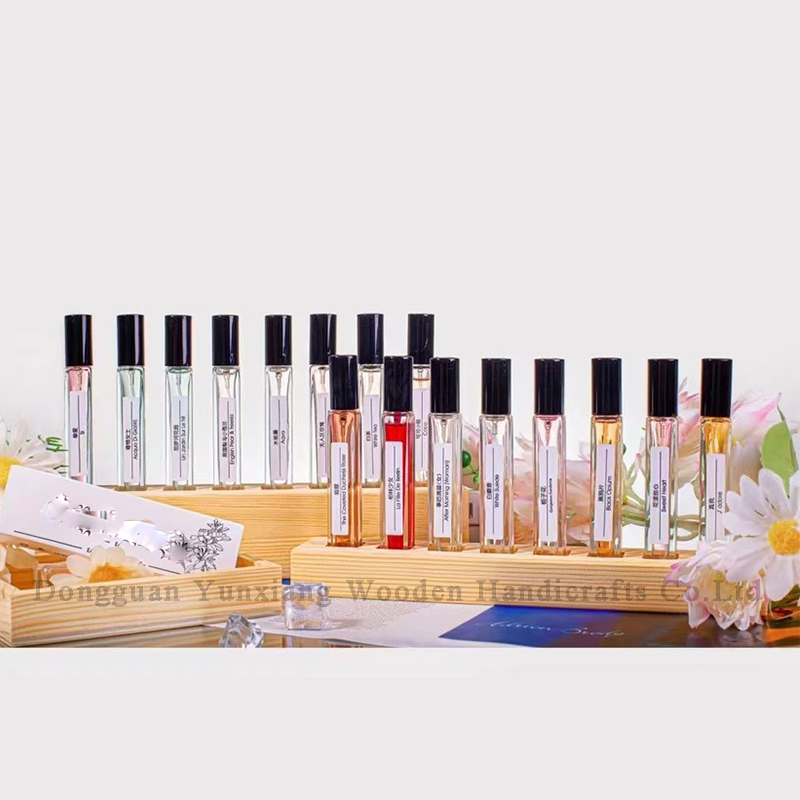 Small Wooden Box Perfume Sample Display Wooden Sign Perfume Box Display Stand