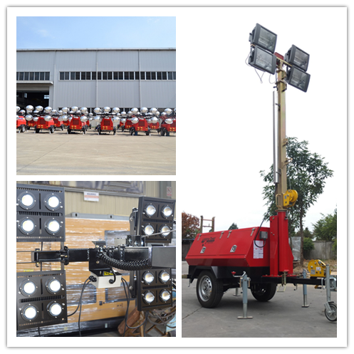 220v 5m Doosan Diesel Generator Light Tower Led 4x350w