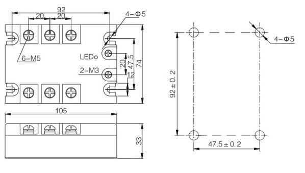 Factory supply TSR-40DA 3-32VDC TO 24-480VAC 40A SSR Three phase Solid State Relay