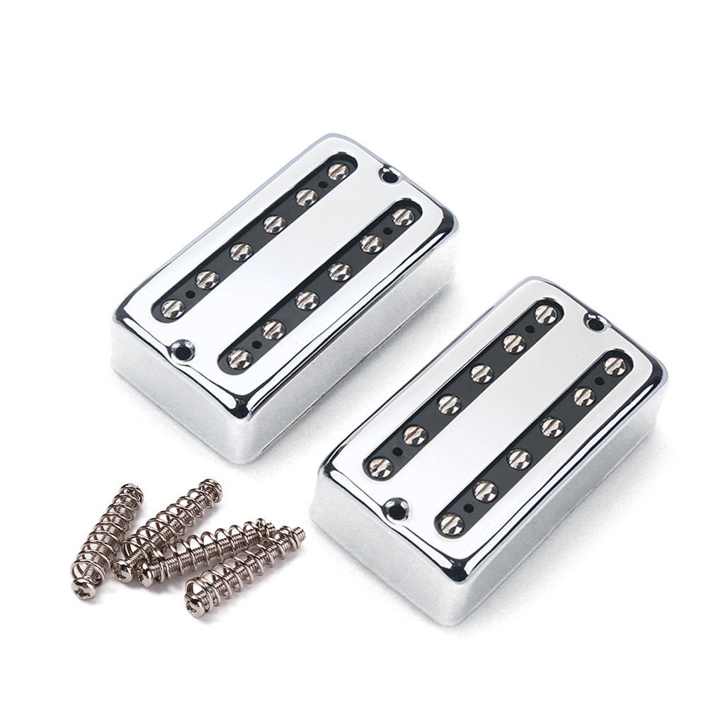 Chrome Guitar Pickup Set Metal Humbucker Dual Coill Pickup Alnico 5 For Gretsch Guitar
