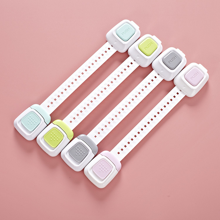 Double Button ABS PE Wardrobe Safety Lock 24*4*1.5cm