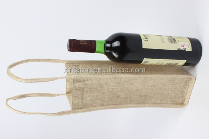 2021 Low price 1 bottle jute wine carrier bag high quality customized canvas wine bag reusable gift carry case