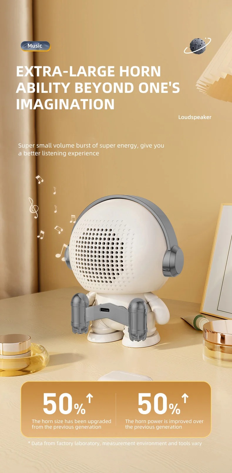 Experience Music in Style Astronaut BT5.0 Music Player for Home System Subwoofer