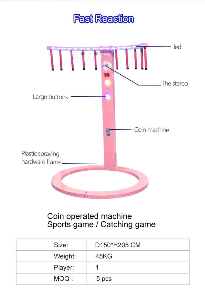 Indoor Quick Response Baton Machine Fast Reaction Coin Operation Eye Quick Chip Game
