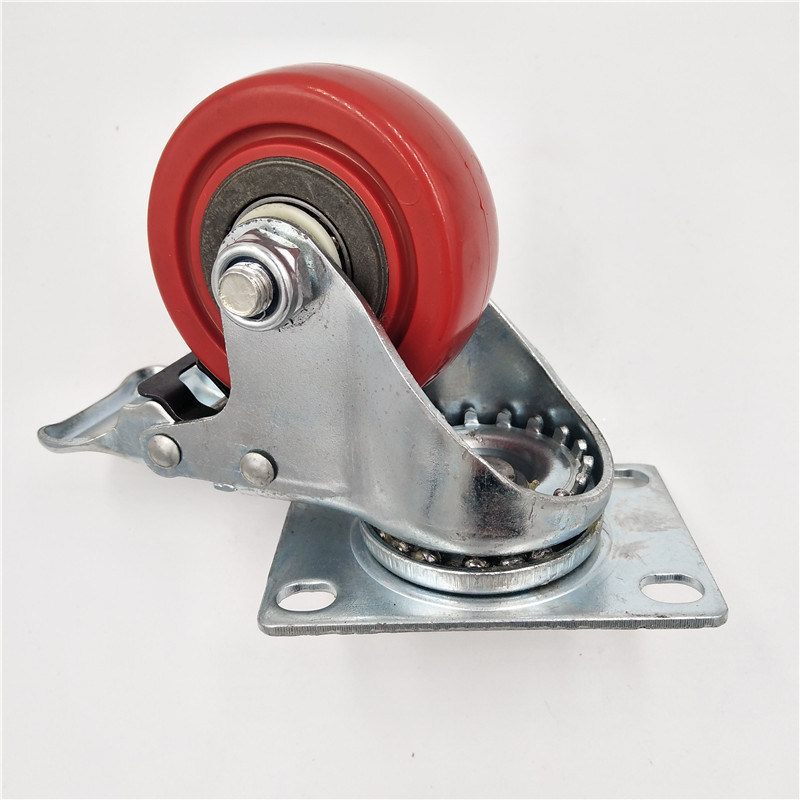 Industry Barrow Wheels Double Bearing Red Plastic Wheel Castor