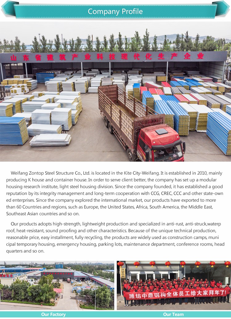 Zontop Material Fast Build Easy Moving 20ft Storagel Container Living Prefab House