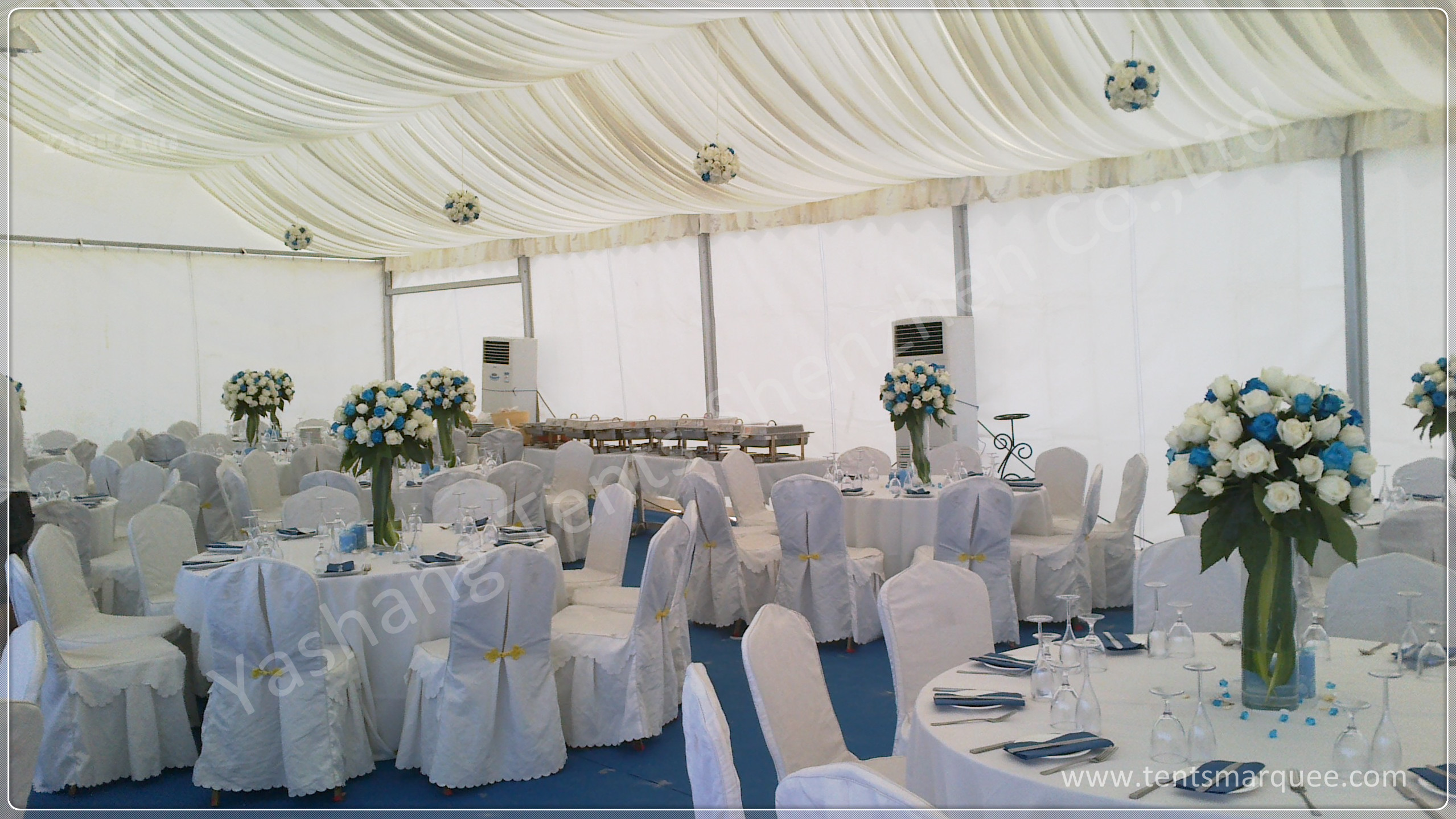 Professional 150 Seaters White Luxury Beach Wedding Marquee for Rent with Wind Resistance