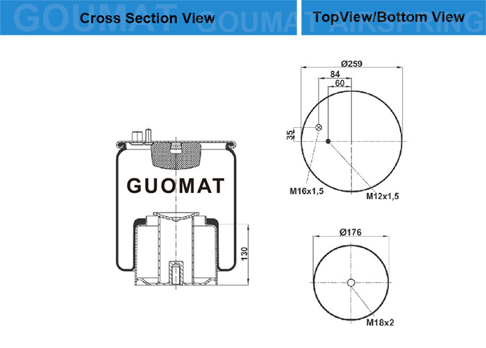 Replacement Air Suspension Contitech 4885 N1 P02 / 4885N1P02 Cf Gomma 1TS260-20