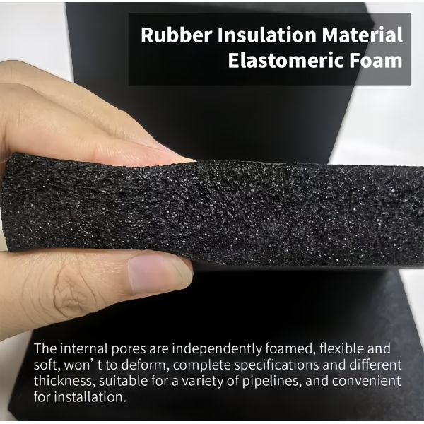 Thermal Acoustic Rubber Foam Insulation Roll Pipe Elastic Closed Cell Material HVAC