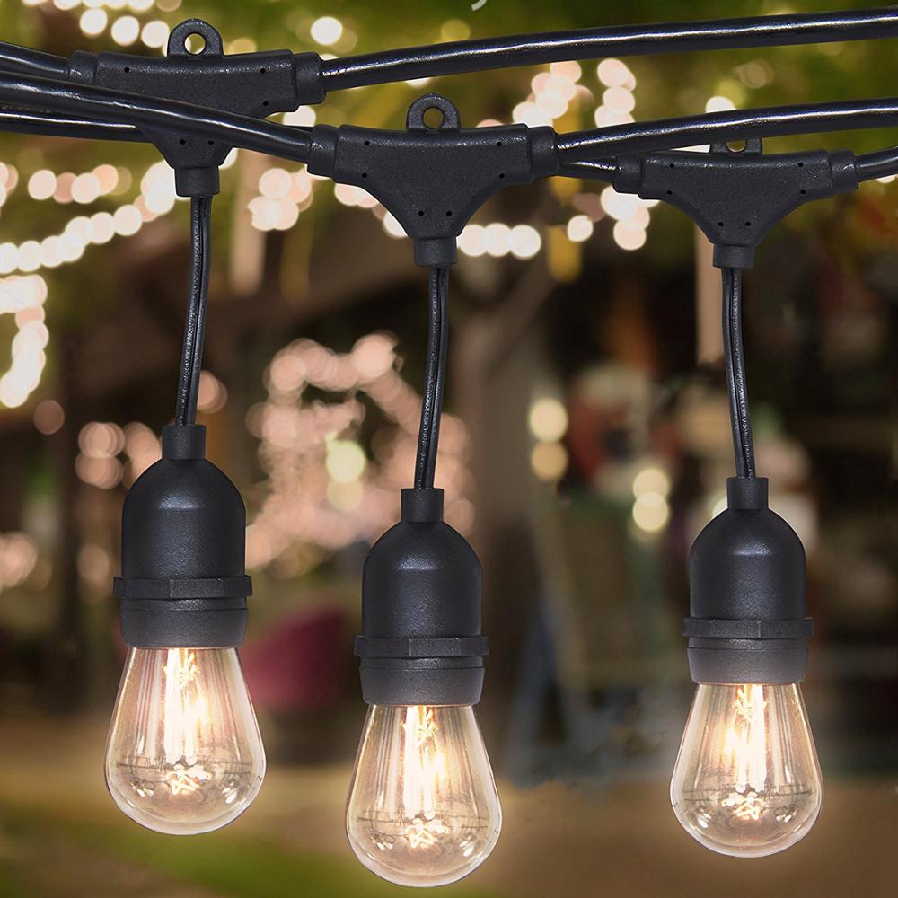 Christmas Style 48ft S14 LED Edison Bulbs String Lights For Indoor Outdoor