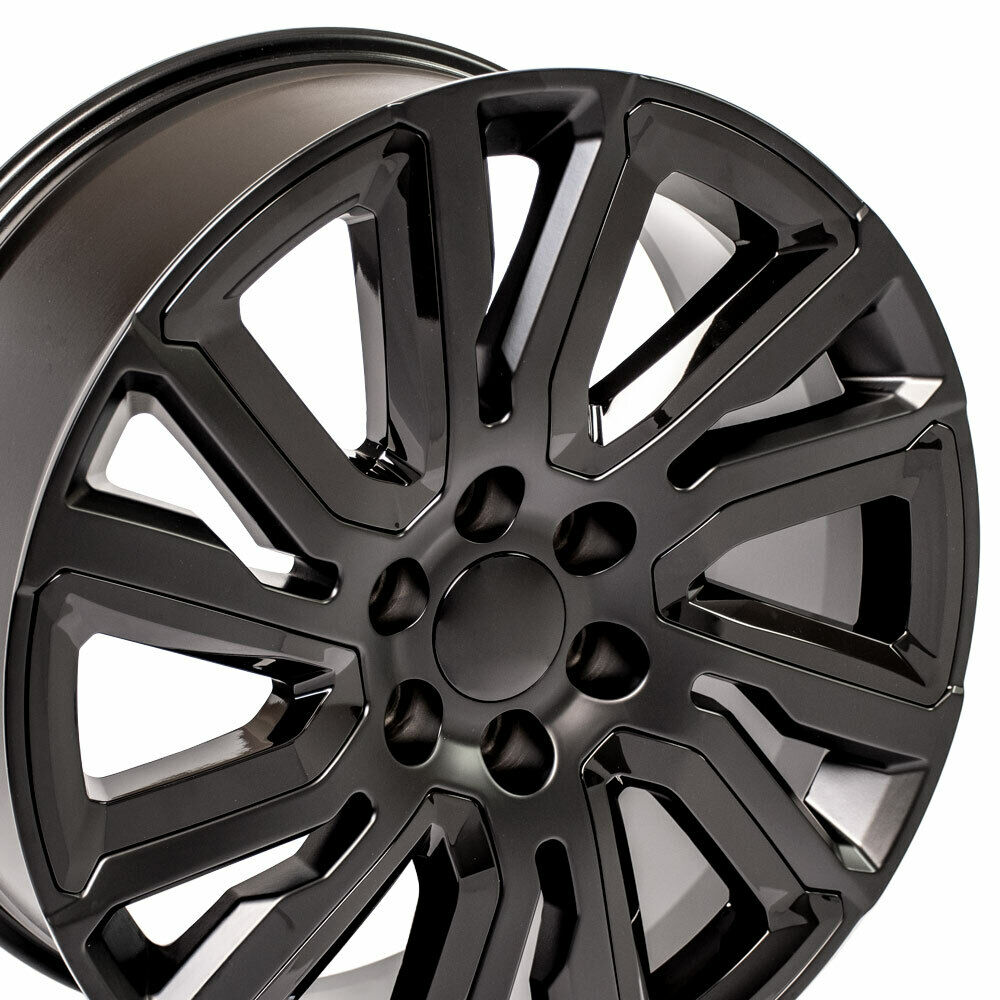 Ct2078 22x9 Gmc Replica Wheels Satin Black Gloss Black Insert Rim Chevy 22"