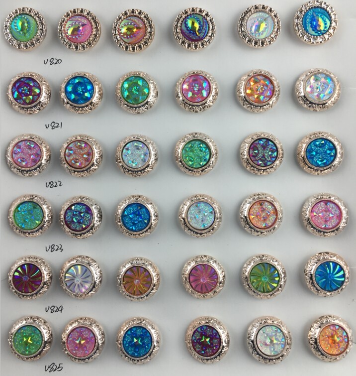 Candy colored acrylic crystal buttons