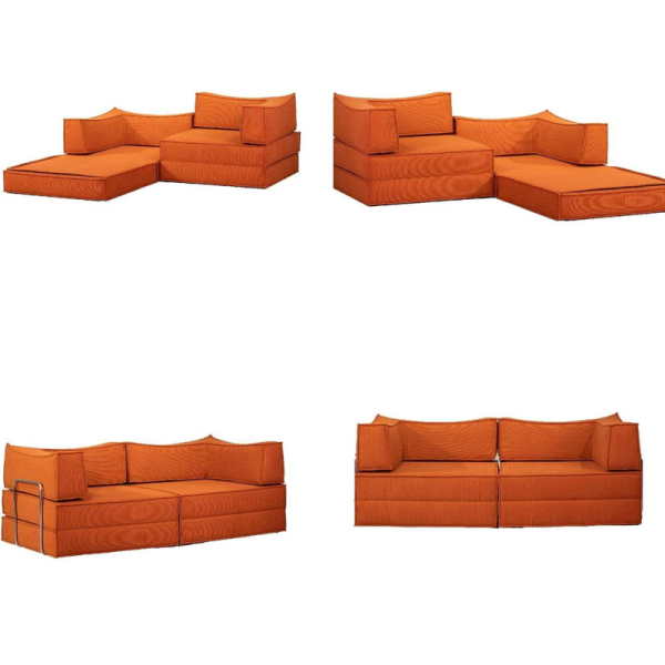 Modern Modular Folding Convertible Sofa Bed Tufted Reclining Full 35D Sponge Comfortable Cloud Couch Compressed Living Villa