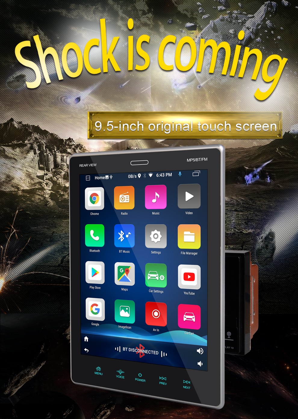 Universal 9.5 Inch Touch Screen Multimedia IPS 2 Din Android Car Radio Stereo DVD Player Carply Auto Electronics