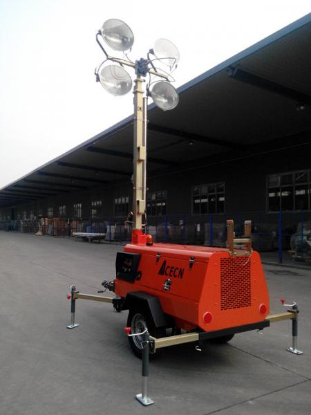 Buy 9m 4*1000W Mobile Light Tower GTLT09TN4000 with Kubota Engine Manual Operation at wholesale prices