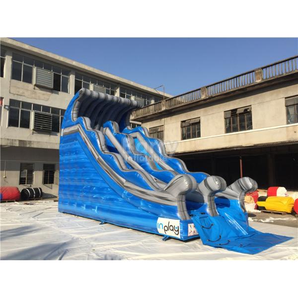 Commercial Grade Wave Inflatable Dry Slide 7.6x3.8m Customized
