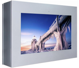 75" outdoor all weather proof LCD display VESA mount rugged digital signage with cooling fan built in airconditioner