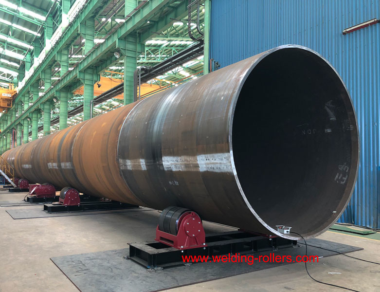 100 Ton Pipe Welding Turning Rollers Bolt Adjustment For Wind Tower