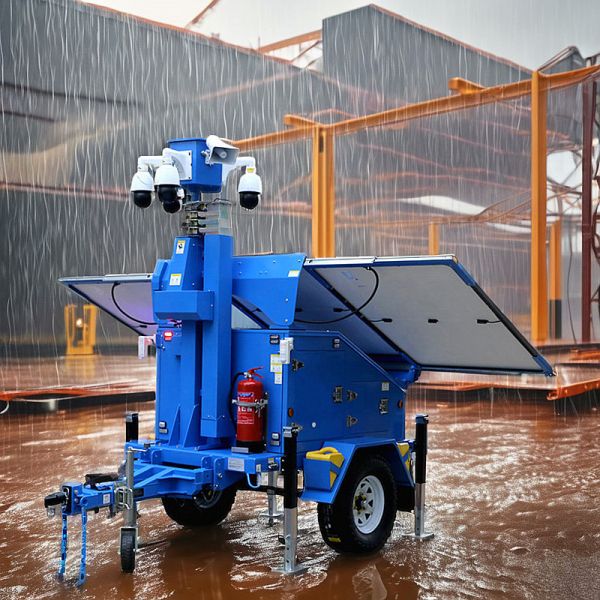 Towable Light Tower Quick Deployment Emergency Light Tower Beam Angle 350° Solar LED Light Tower