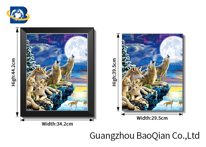 3d Lenticular Printing Picture Of Animal Wolf , Custom Decorative Wall Art