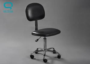 Quality PU Leather ESD Cleanroom Chairs With Plastic Armrest for sale