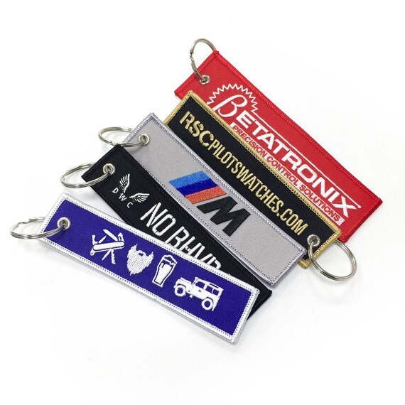 Promotional Gift name tag Keychain Badge Fabric Tags Embroidery