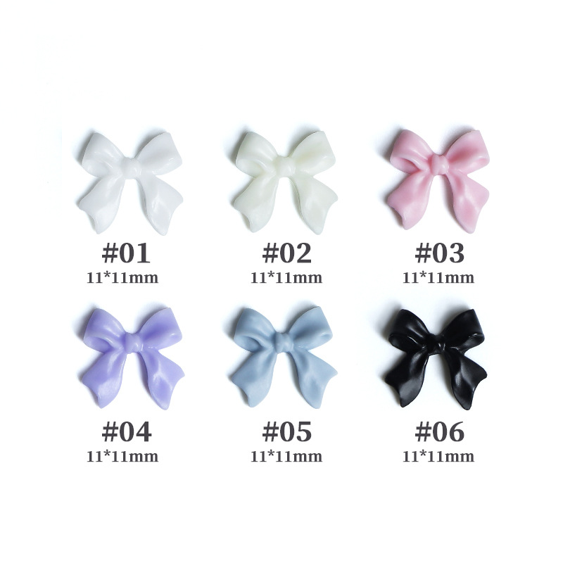 Holiday Decoration 30 Boxed Resin Bow Nail Art Accessories with Black Ribbon Printed Japanese and Korean Nail Art Stickers