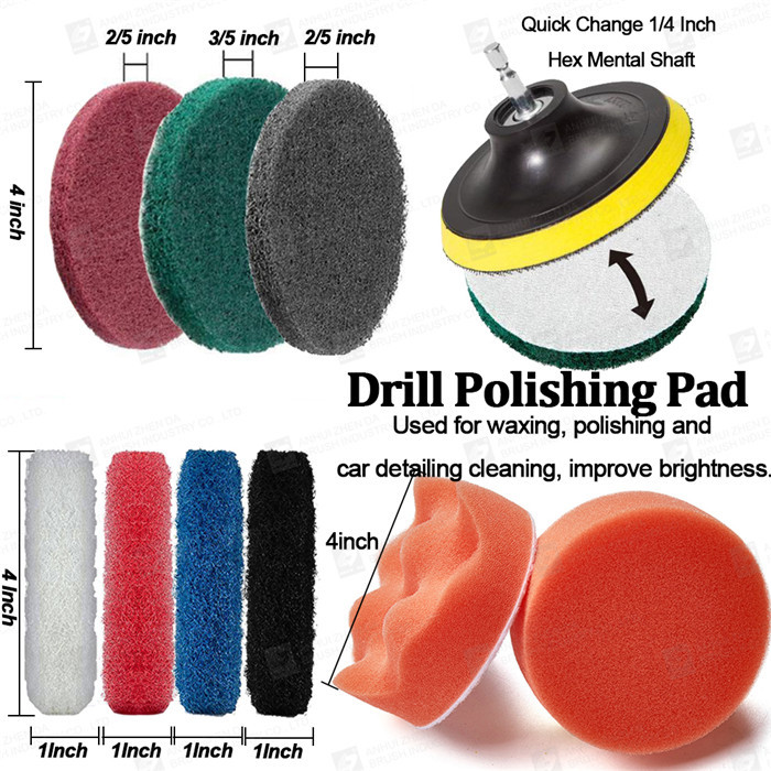 20pcs Scrubber Drill Brush Set Polishing Pad Car Cleaning Brushes For Screwdriver Washing Brush Car Cleaning Tools
