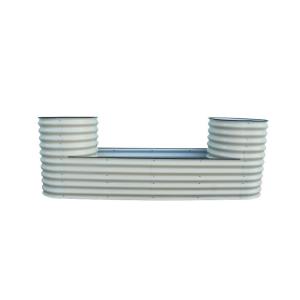 Quality Galvanized Raised Garden Bed Outdoor 7.9*2*2.6 Ft Bottomless Garden Boxes Ivory White Metal Raised Beds For Gardening for sale