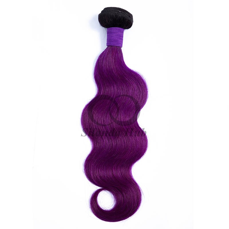 #T1B/Purple Body Wave Remy Human Hair Bundles Sew In Weave Bundles Brazilian Bundle Deals