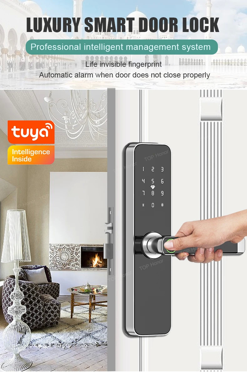 TTLock Smart Residential Electronic Door Locks Fingerprint Code Card Key Access Tuya App