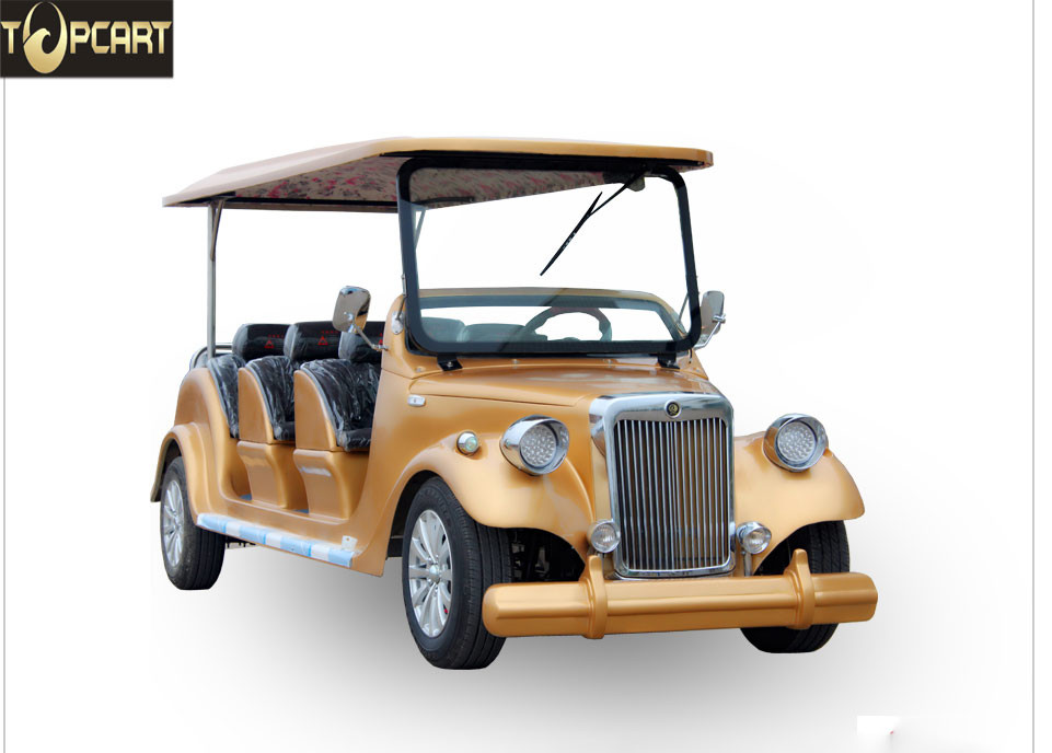 Classic Type Electric Club Car Utility Vehicle With Golden Yellow Color , 8 Seat