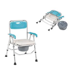 China Medical Commode Chair Foldable Aluminum Commode Chair With Bedpan on sale