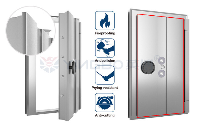 H2250*W1450mm Anti Cutting Modern Bank Vault Door Three Lock Linkage YB/VC-2