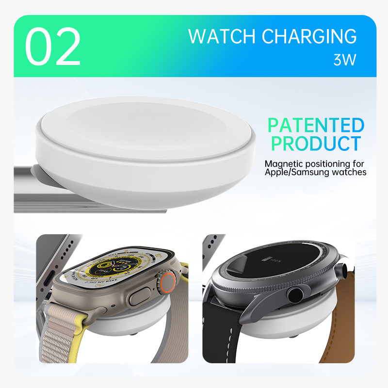 15W Qi 2 Wireless Charger With LED Indicator for Apple and Samsung Watches Earbuds and Phones