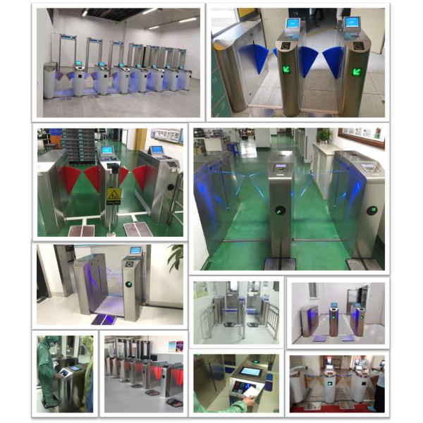 Fingerprint ESD Turnstile Gate System , Automatic Entry Access Control System