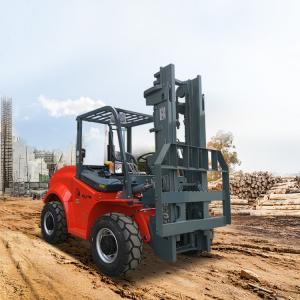 China SDJG Red Off Road Fork Truck 3ton 3.5ton 5ton 6ton Rough Terrain Fork Lift Truck on sale