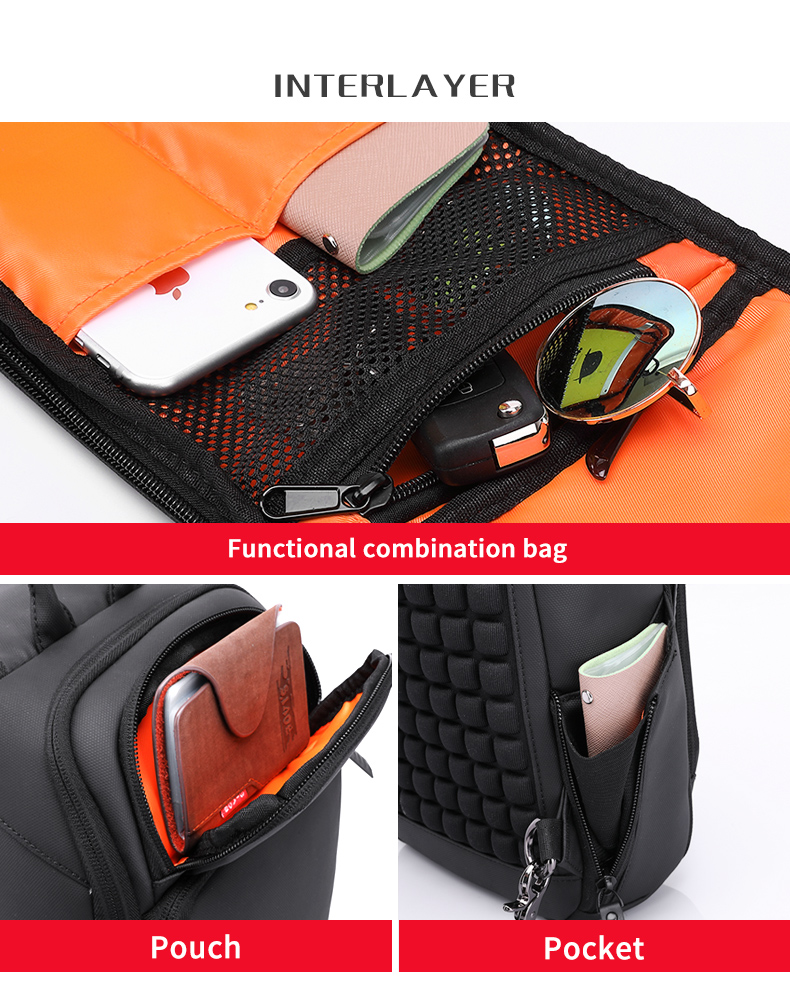 High quality custom logo men's fashion waterproof business sling bag shoulder bag chest bag