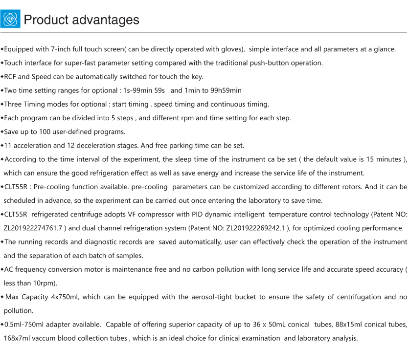 Cence CLT55 Blood Bank Centrifuge 5500r/min 4x750ml Capacity