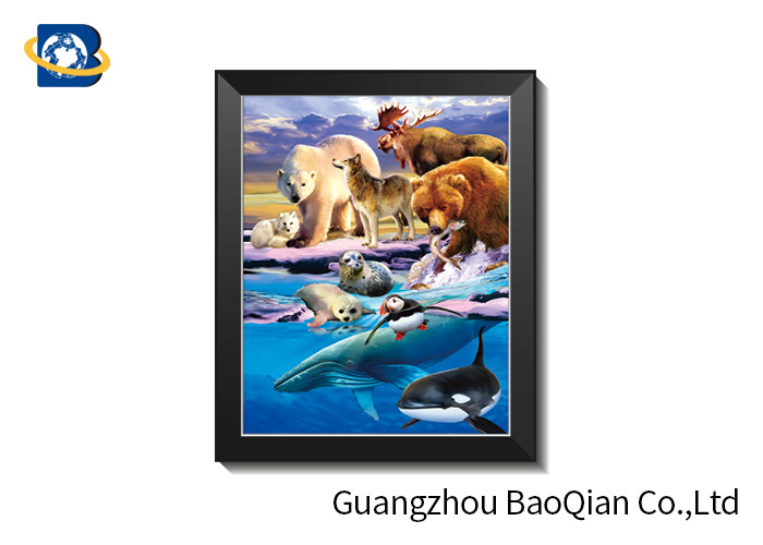Home Decoration 3d Animal Pictures 30 X 40cm / Lenticular Image Printing