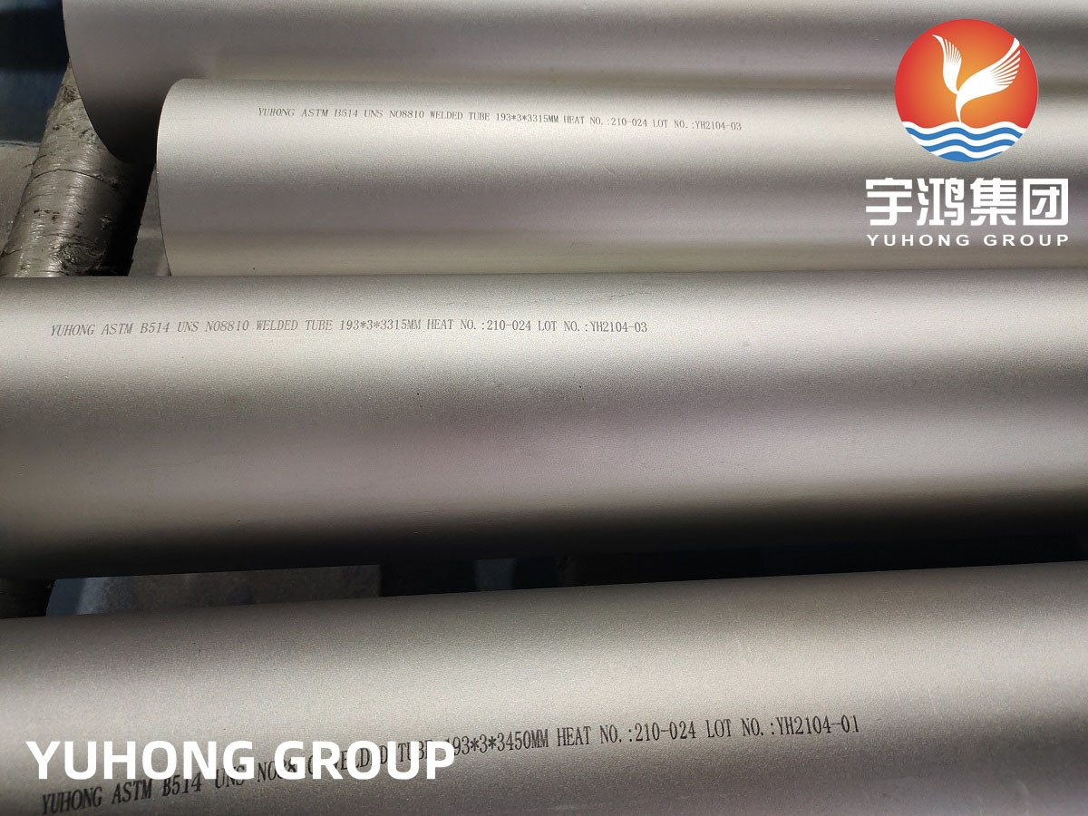 ASTM B514 UNS N08810 Nickel Alloy Steel Welded Round Tube For Boiler