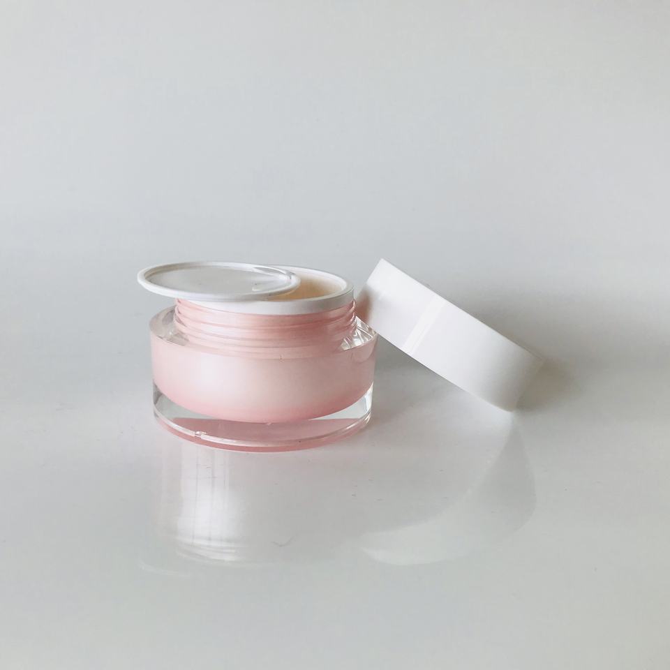 Round Double Wall Luxury Cosmetic Facial Cream Container 20G Acrylic Packaging Jar