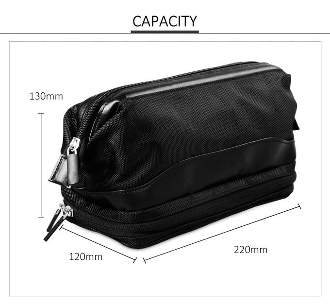 Double Zipper Multifunctional Travel Toiletry Bag