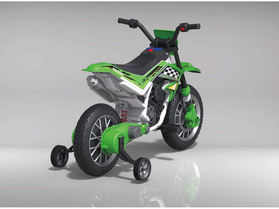 12V Electric Motorcycle Car for Kids with Music and Auxiliary Wheel Plastic Material
