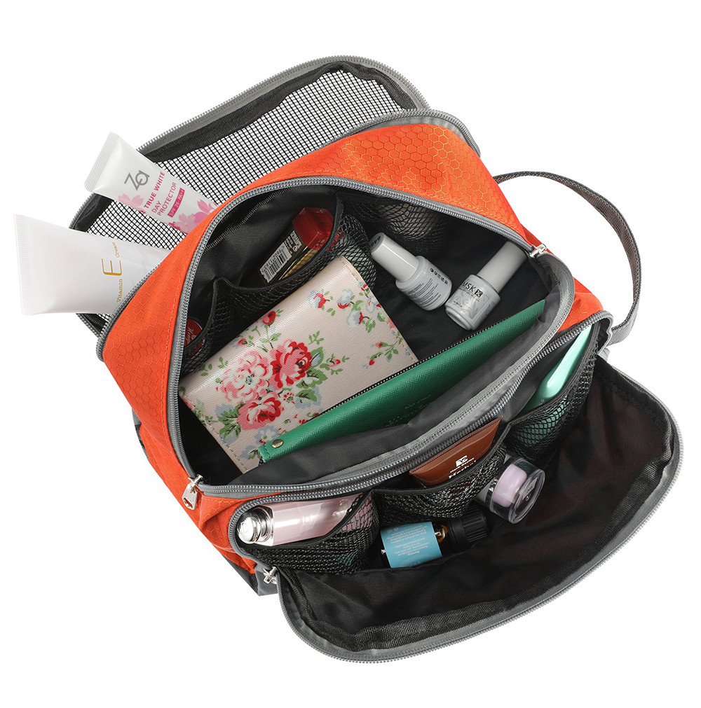 Zippered Unisex Nylon Travel Toiletry Organizer