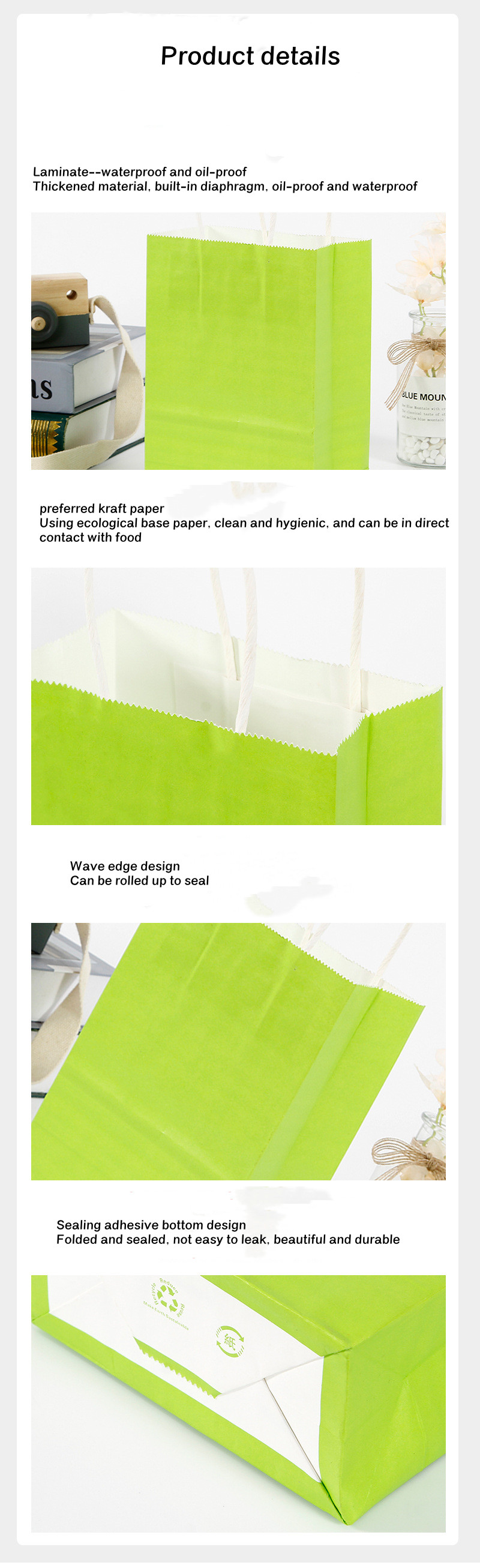 Gift Boutique Paper Bags Bulk Custom Printed For Sandwich Cookie Candy Packing