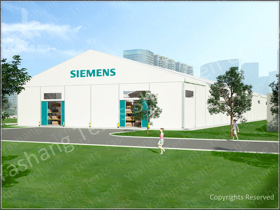 Industrial Canopy Shelter Temporary Workshop Tent With Corrugated Sheet Wall